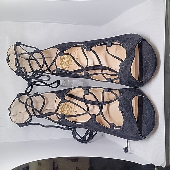 Vince Camuto Shoes - Vince Camuto Black Suede Lace Up High Heels